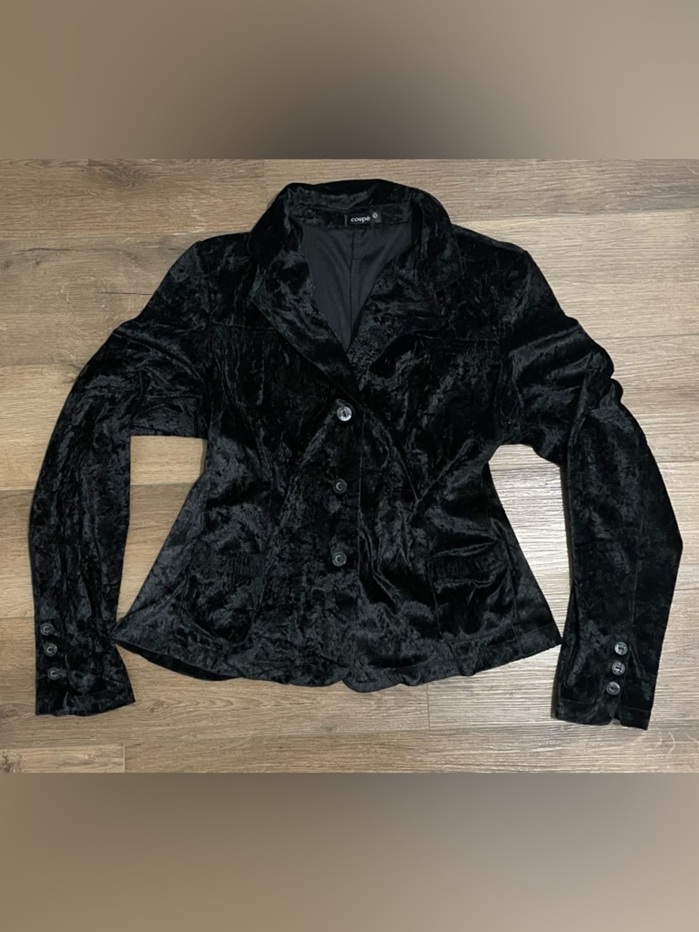 Black Velvet 90s/Y2K Whimsigoth Button-Front Women's Blazer